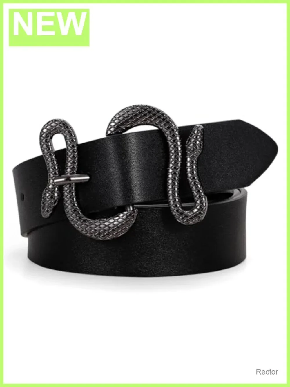 Women Leather Belt Snake Buckle 1.3